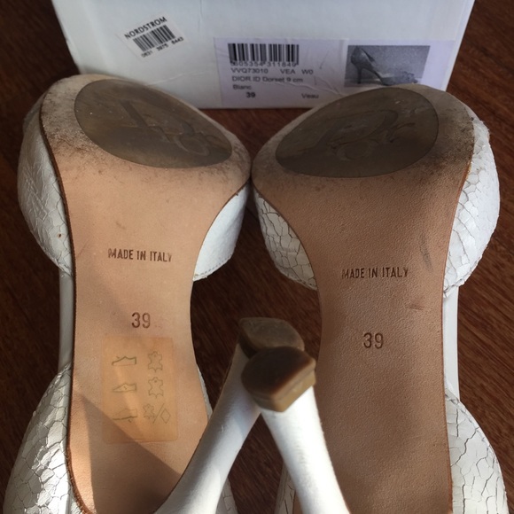 DIOR D”Orsay Peep Toe Metal Monogram C D Heels - Picture 5 of 5